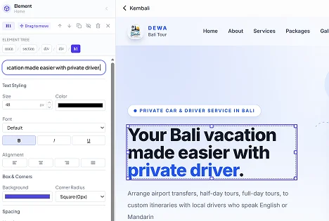 Editor website Dewa Bali Tour