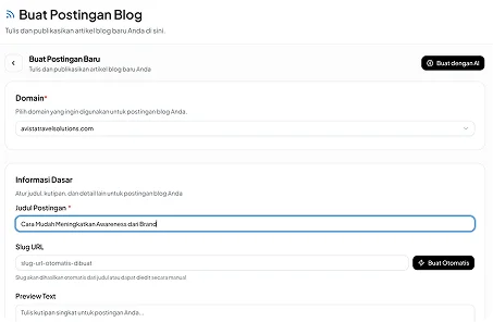 Form Buat Postingan Blog