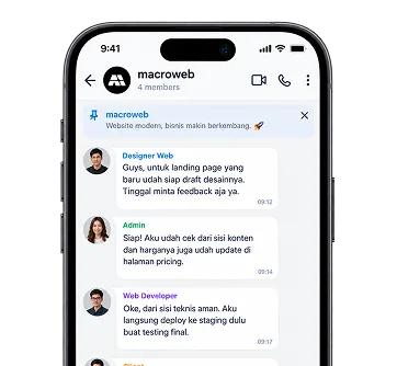 Group chat WhatsApp dan Telegram pengguna Macroweb