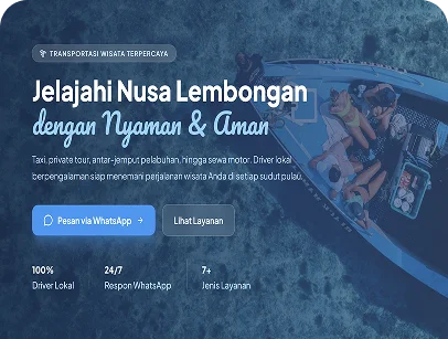 Tampilan website Nusa Lembongan