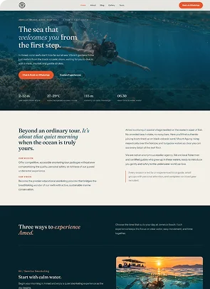 Screenshoot halaman The sea that welcomes you from the first step