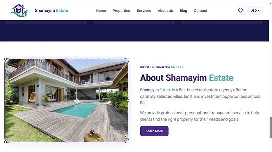 Tampilan website hotel